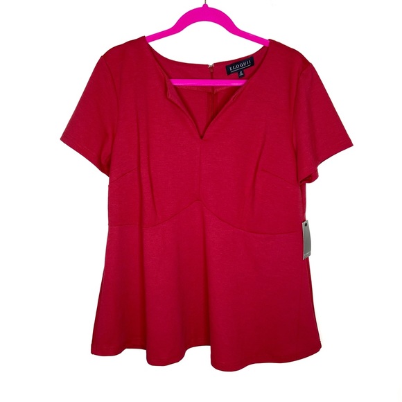 Eloquii Tops - NWT Eloquii Empire Waist Short Sleeve Ponte Peplum Top Size 18